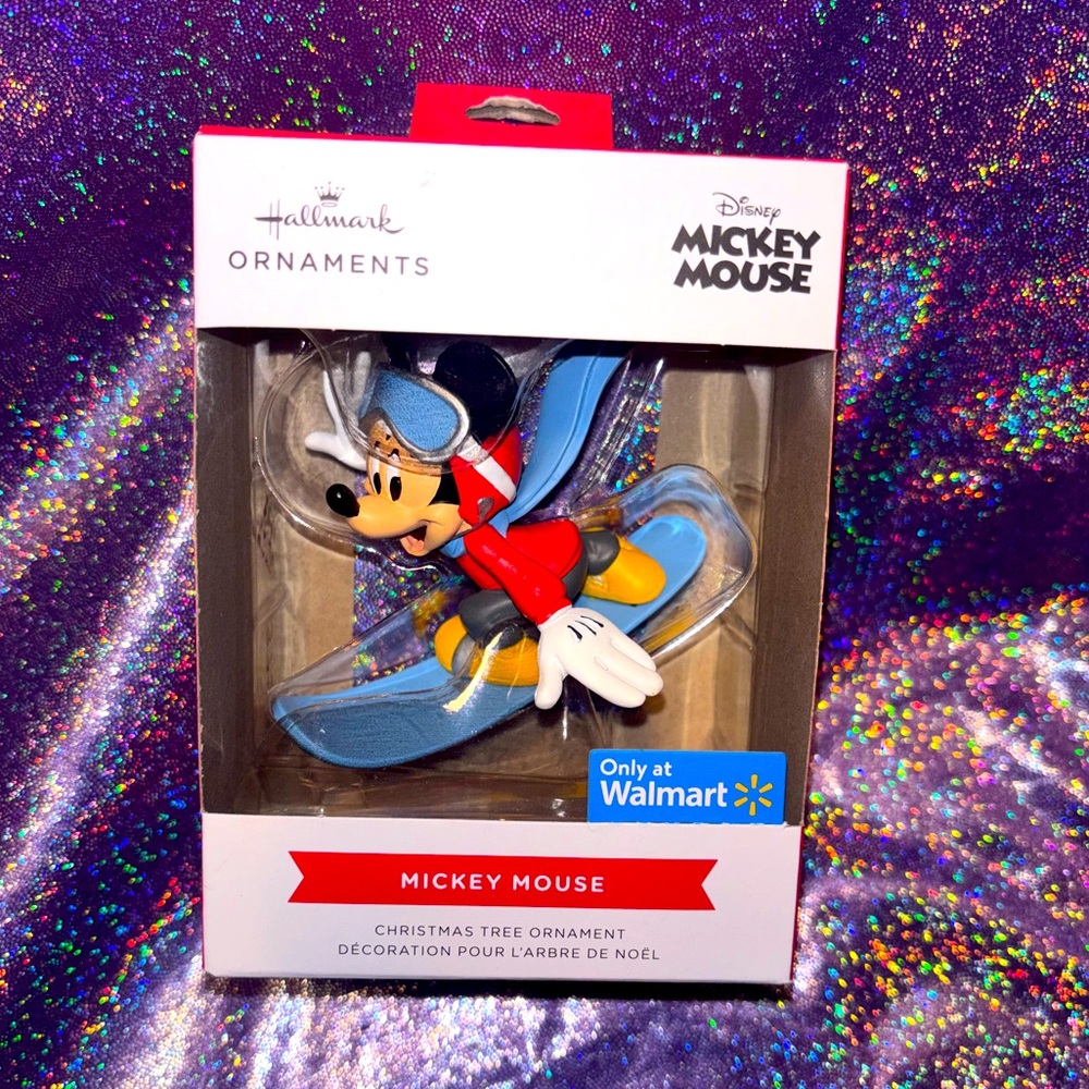 Mickey Mouse Snowboarding Christmas Ornament